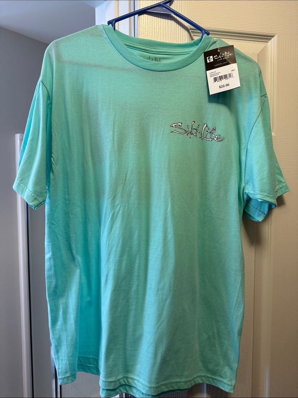 Salt Life Aqua Short Sleeve Crew T-Shirt - Picture 1 of 2